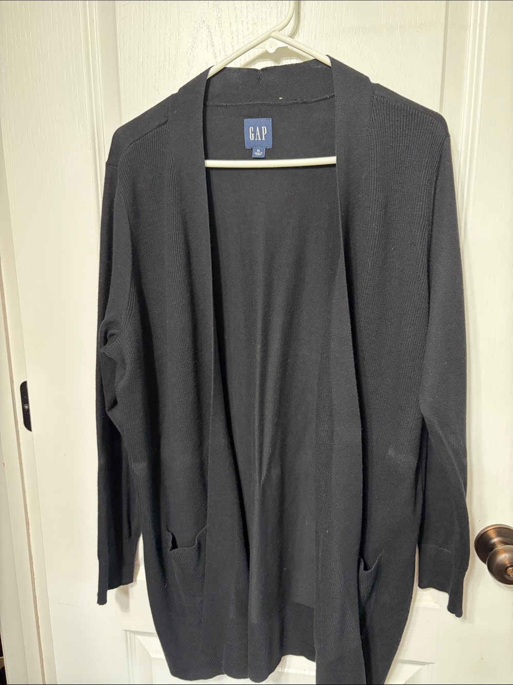 GAP Black Open-Front Long Cardigan